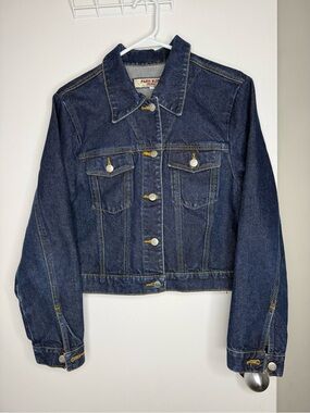 Paris Blues Originals Women's Dark Blue Denim Jacket Cropped Large